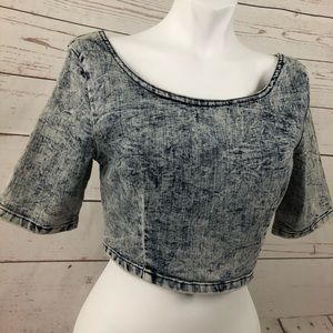 Acid wash crop top